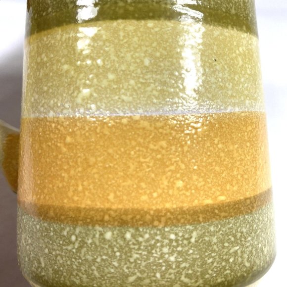 Vintage Holt Howard Stoneware Pottery Yellow Green Striped Pitcher Creamer Jug - Picture 8 of 11